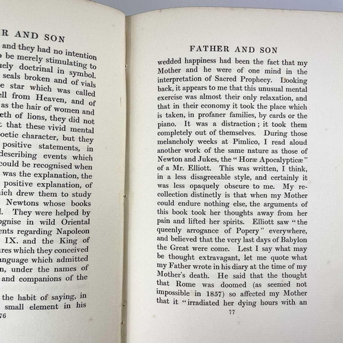 111 - EDMUND GOSSE Father and Son A Study of Two Temperaments 1st edition 1907, together with EDMUND GOSSE... 