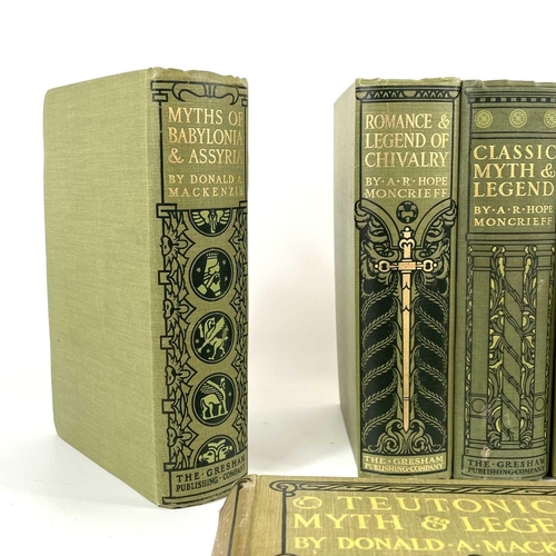 115 - Myth and Legend in Literature, eight decorative bindings. Including Indian Myth and Legend, Myths of... 