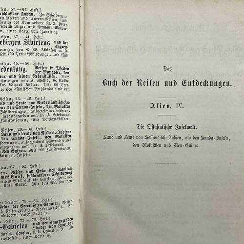 117 - Dr B FRIEDMANN Die Ostasiatische Inselwelt first volume Java 1868, together with volume two Sumatra,... 