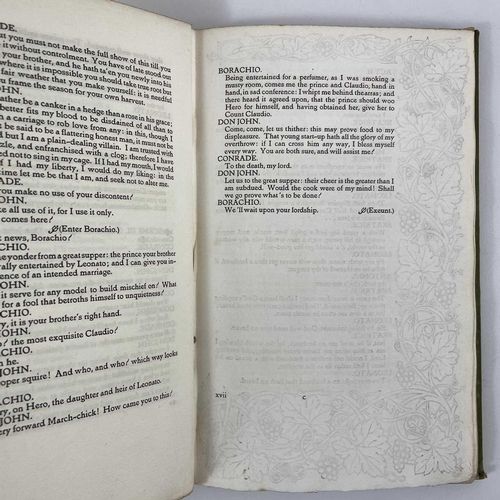 118 - THE VALE SHAKESPEARE Hacon & Ricketts, Much Ado About Nothing 1903 green cloth.