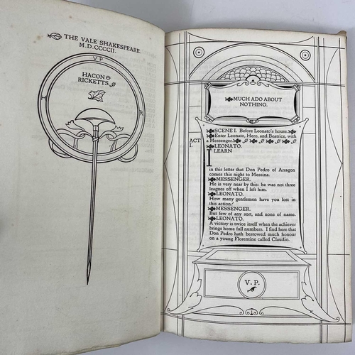 118 - THE VALE SHAKESPEARE Hacon & Ricketts, Much Ado About Nothing 1903 green cloth.