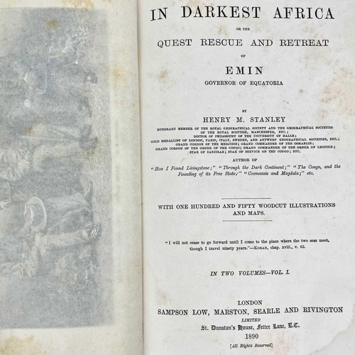 120 - HENRY M STANLEY Through the Dark Continent or The Sources of the Nile Around the Lakes of Equatorial... 