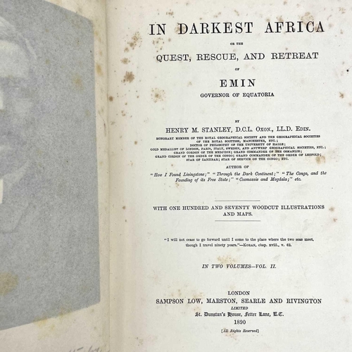 120 - HENRY M STANLEY Through the Dark Continent or The Sources of the Nile Around the Lakes of Equatorial... 