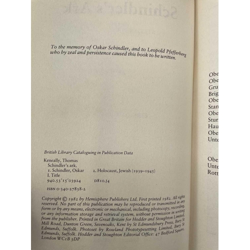 130 - THOMAS KENEALLY SCHINDLER’S ARK (1982) Hodder & Stoughton. First edition. (1982) Booker Prize winner... 