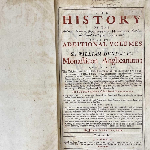 141 - Sir WILLIAM DUGDALE. 'Monasticon Anglicanum' 'The History of the Antient Abbeys, Monasteries, Hospit... 