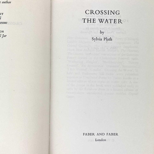 161 - CROSSING THE WATER By Sylvia Plath. (1971) Faber and Faber First edition Reprint (1)