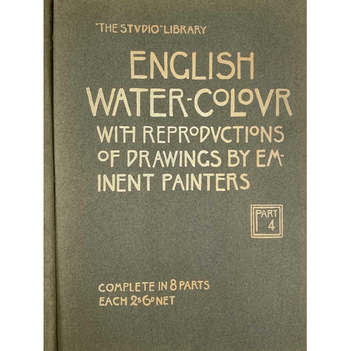 166 - THE STUDIO MAGAZINE. 'English Water-Colour', Six parts with two missing, card with cloth spine, colo... 