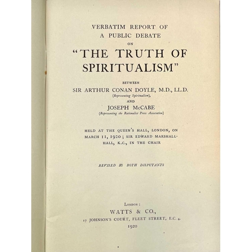 168 - 'Public Debate on Spiritualism between Sir Arthur Conan Doyle and Joseph McCabe'. Pamphlet, original... 