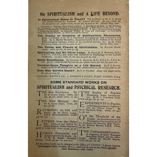 168 - 'Public Debate on Spiritualism between Sir Arthur Conan Doyle and Joseph McCabe'. Pamphlet, original... 