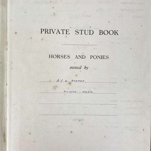 173 - The private stud book of A. C. W. Norman of Wilcote Manor, Oxfordshire, with photos, prizes, prices ... 