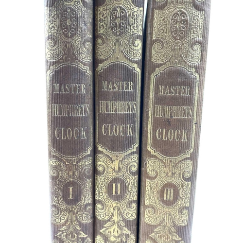 180 - CHARLES DICKENS. 'Master Humphrey's Clock'. Three vols, original cloth, rubbed and bumped, sun bleac... 