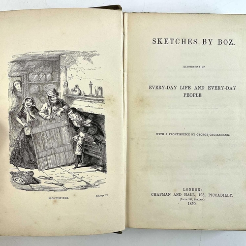 183 - CHARLES DICKENS 'Sketches by Boz,' original cloth, some sun bleaching, rubbed and bumped, cracked jo... 