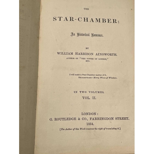 184 - WILLIAM HARRISON AINSWORTH 'The Star-Chamber: An Historical Romance,' two vols, original cloth, chip... 