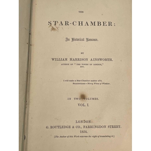 184 - WILLIAM HARRISON AINSWORTH 'The Star-Chamber: An Historical Romance,' two vols, original cloth, chip... 