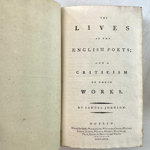 185 - SAMUEL JOHNSON 'The Lives of the English Poets; And a Criticism on Their Works,' first 'pirated' edi... 