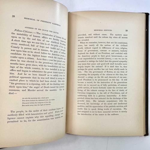 189 - AMERICAN INTEREST 'A Memorial of James Abram Garfield from the City of Boston,' original cloth with ... 