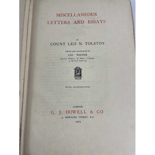 193 - MISCELLANEOUS LETTERS & ESSAYS By Count Leo Tolstoy. (1905) London : GJ Howell. Vol XX111 of Complet... 