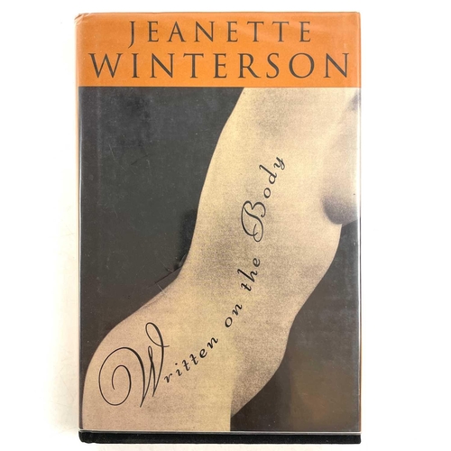 198 - Five works by Jeanette Winterson. WRITTEN ON THE BODY (1992) Jonathan Cape. First edition Price clip... 