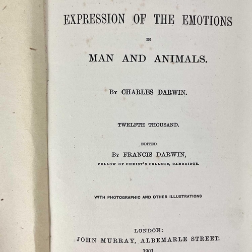 205 - THE EXPRESSION OF THE EMOTIONS OF MAN AND ANIMALS By Charles Darwin. (1901) Twelfth Thousand. London... 