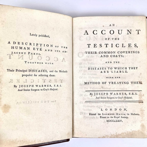 207 - AN ACCOUNT OF THE TESTICLES By Joseph Warner. (1774) London: Lockyer Davis. First edition. Fine full... 