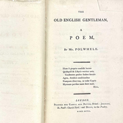 22 - POLWHELE (RICHARD) The Old English Gentleman, 1797 re-bound.