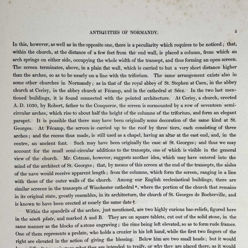 234 - FREDERIC LEIGHTON Interest. 'Architectural Antiquities of Normandy,' by John Sell Cotman, ex libris ... 