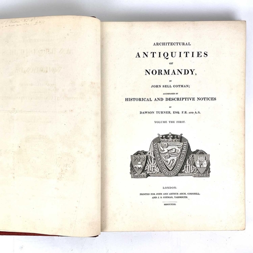 234 - FREDERIC LEIGHTON Interest. 'Architectural Antiquities of Normandy,' by John Sell Cotman, ex libris ... 