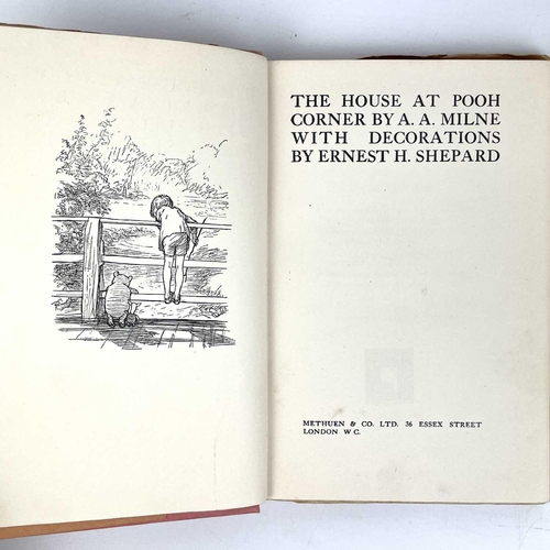 236 - A. A. MILNE. 'The House at Pooh Corner'. First edition, tears and loss to dj, original cloth with so... 