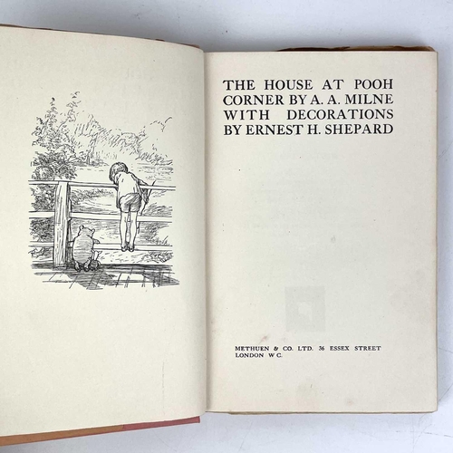 236 - A. A. MILNE. 'The House at Pooh Corner'. First edition, tears and loss to dj, original cloth with so... 