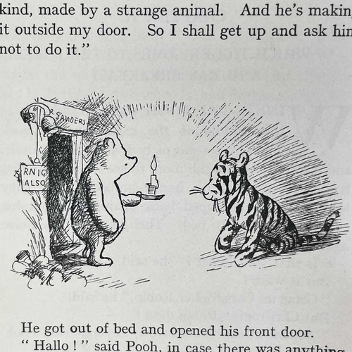 236 - A. A. MILNE. 'The House at Pooh Corner'. First edition, tears and loss to dj, original cloth with so... 