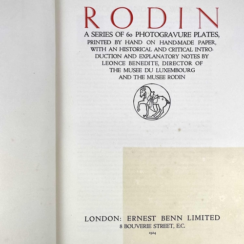 243 - Seven diverse books. LEONCE BENEDITE. 'Rodin: A Series of 60 Photogravure Plates, Printed by Hand-Ma... 