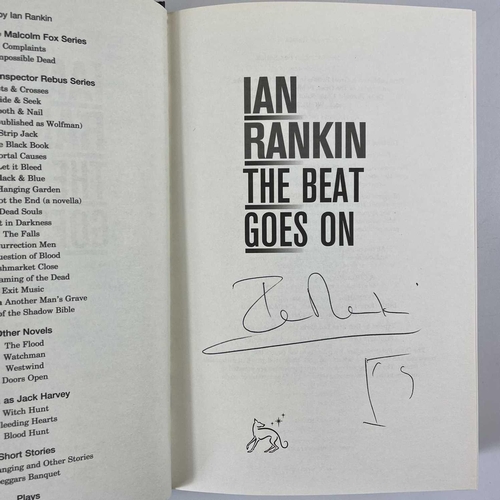 246 - Six signed Ian Rankin's and one signed Elizabeth Peters. IAN RANKIN. 'Dead Souls' (1999), 'Exit Musi... 