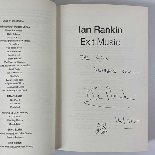 246 - Six signed Ian Rankin's and one signed Elizabeth Peters. IAN RANKIN. 'Dead Souls' (1999), 'Exit Musi... 