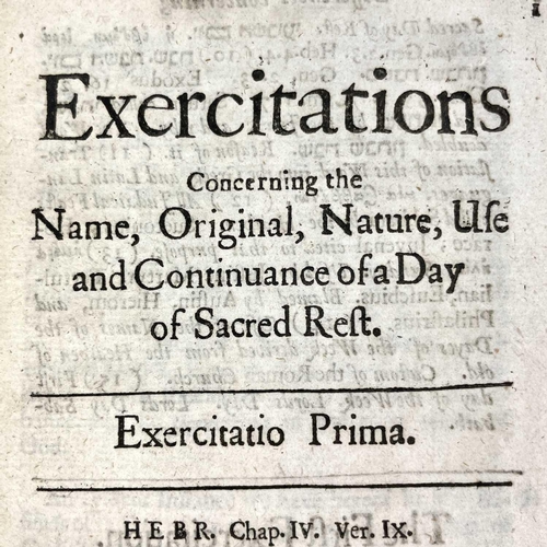 252 - JOHN OWEN 'Exercitations' 1671. 'Exercitations Concerning the Name, Original, Nature, Use and Contin... 