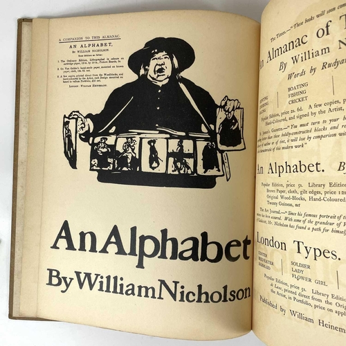 282 - KIPLING and NICHOLSON. ‘An Almanac’, 4to, loss to bottom right corner of front pictorial board, text... 