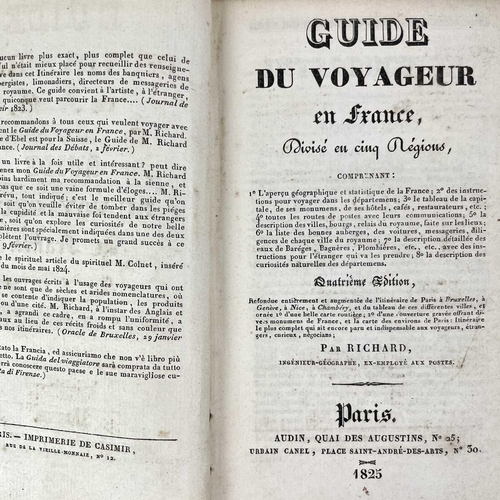 291 - 'Guide du Voyageur En France'. Par Richard, half red leather with marbled boards, gilt tooled compar... 