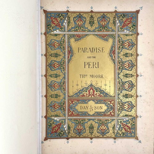 303 - THOMAS MOORE. 'Paradise and the Peri'. Rebacked original cloth with bevelled edges and ornate gilt t... 