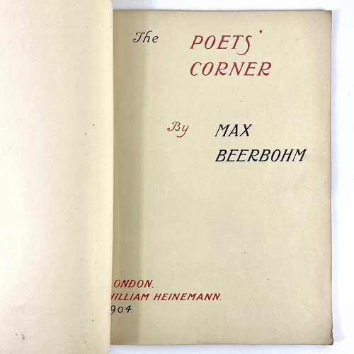 315 - MAX BEERBOHM. 'The Poets Corner', Folio, rebacked pictorial card wraps, copious full page colour ill... 