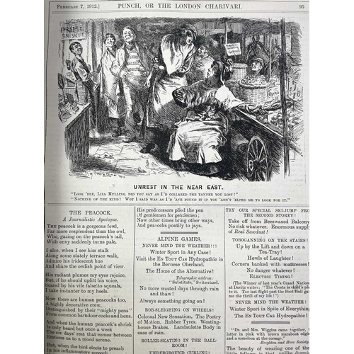 320 - Eight bound and Illustrated 'Punch' magazines. 1911,1912 (I & II), 1913 (I & II), 1914, 1915, 1916. ... 