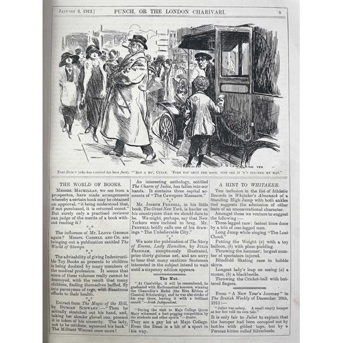 320 - Eight bound and Illustrated 'Punch' magazines. 1911,1912 (I & II), 1913 (I & II), 1914, 1915, 1916. ... 