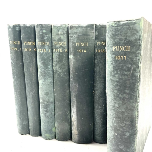 320 - Eight bound and Illustrated 'Punch' magazines. 1911,1912 (I & II), 1913 (I & II), 1914, 1915, 1916. ... 