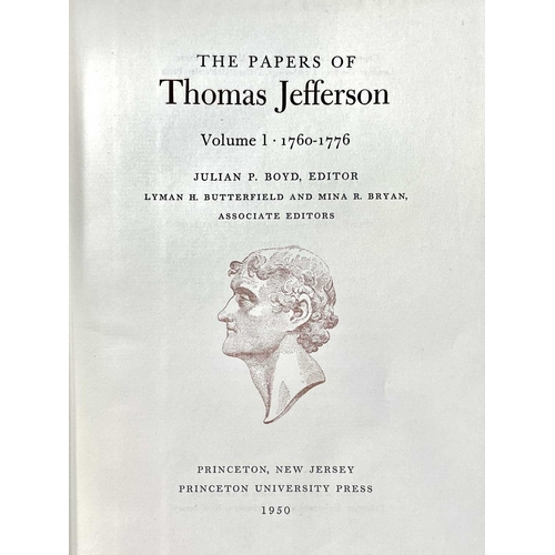 321 - 'The Papers of Thomas Jefferson' A complete run of sixteen volumes, original uniform cloth, plates, ... 