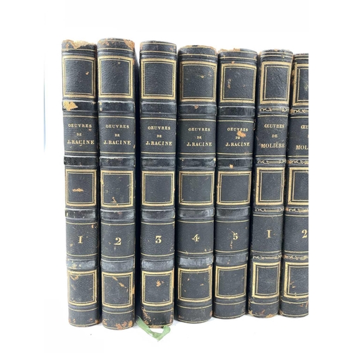 323 - Bindings and French literature. MOLIERE (Jean-Baptiste Poquelin). 'Oeuvres De Moliere,' seven vols, ... 