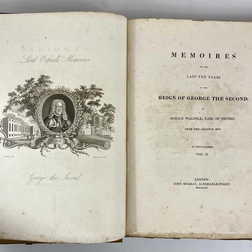 324 - HORACE WALPOLE. 'Memoires of the Last Ten Years of the Reign of George the Second'. First edition, t... 