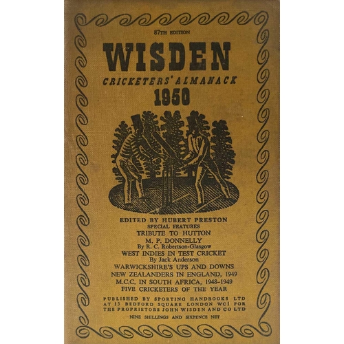 325 - WISDEN. Twenty of the cricketer's almanack. 1950, 1960, 1961, 1962, 1963, 1964, 1965, 1966, 1968, 19... 