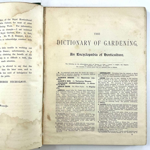 334 - GEORGE NICHOLSON. 'The illustrated dictionary of gardening,' 'A practical and scientific encyclopaed... 