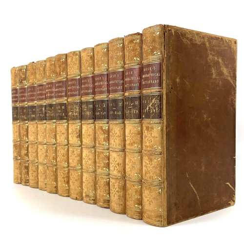 340 - Rev HUGH JAMES ROSE. 'A New General Biographical Dictionary,' twelve volumes, full tan calf, spines ... 