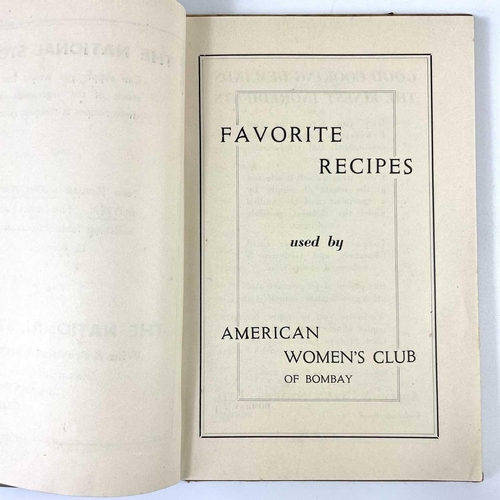 344 - 'Favourite Recipes used by American Women's Club of Bombay', Original pictorial publishers boards, a... 