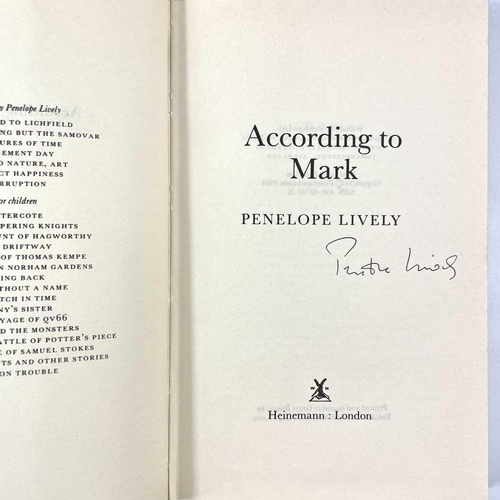 347 - Five works by Penelope Lively ACCORDING TO MARK By Penelope Lively (1984) Heinemann. First edition S... 