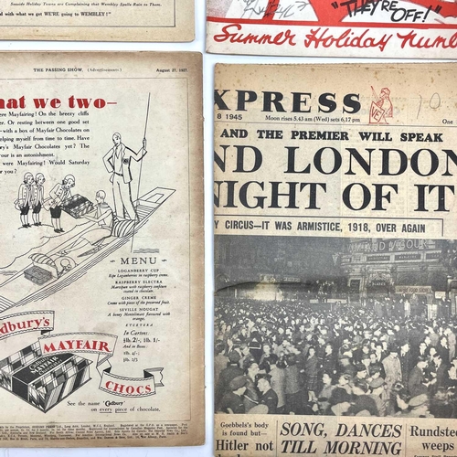 401 - 'VE Day- And London Makes a Night of It,' and other ephemera. DAILY EXPRESS. Tuesday May 8th 1945, '... 